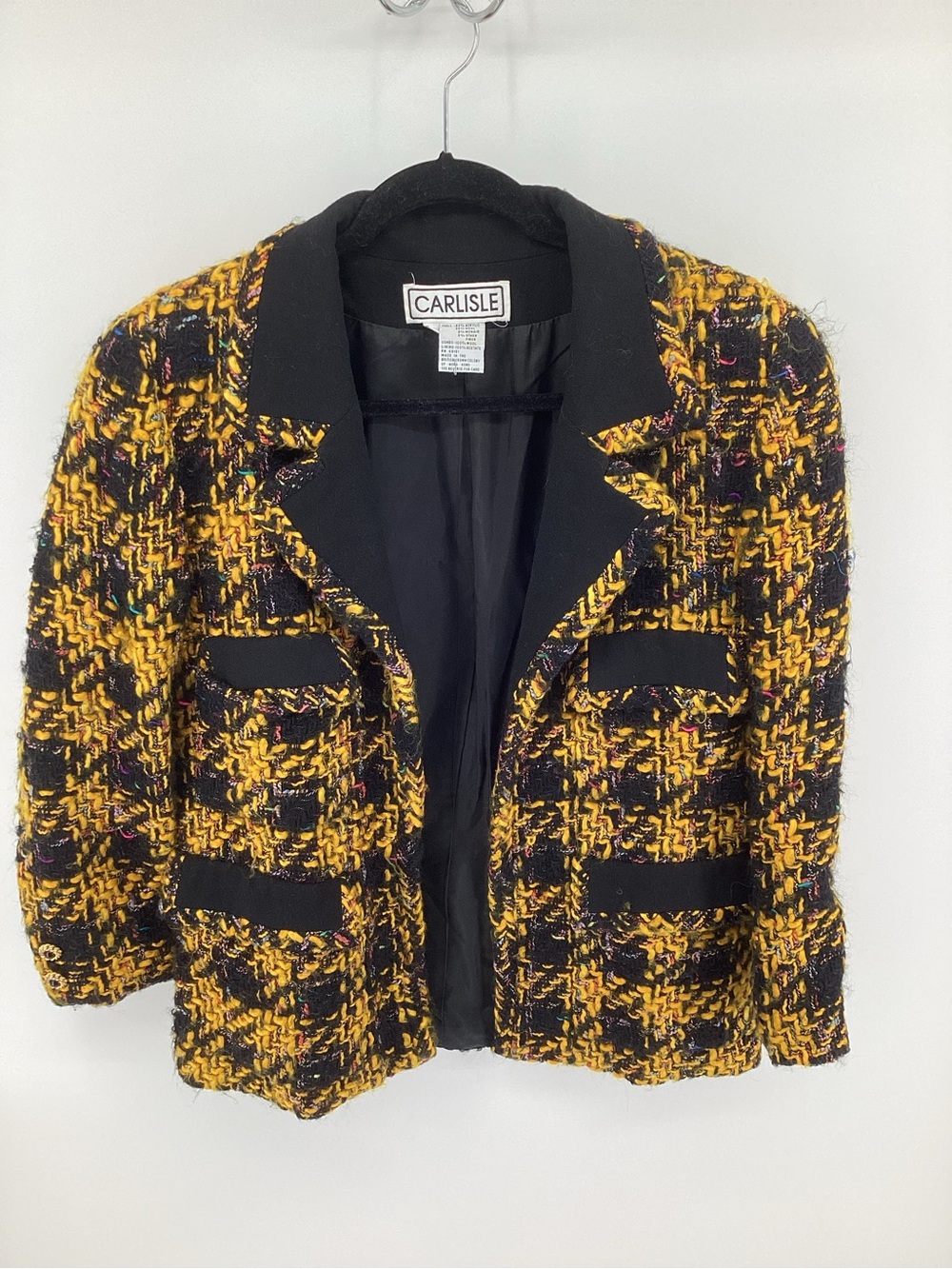 Carlisle Black and Yellow Tweed Blazer